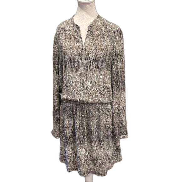 Hilary Radley M long sleeved dress with drawstring waist in snakeskin like print - Picture 1 of 9